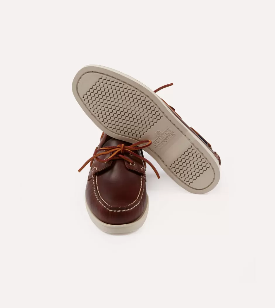 Drake's Sebago Brown Waxed Docksides Portland Boat Shoe Best