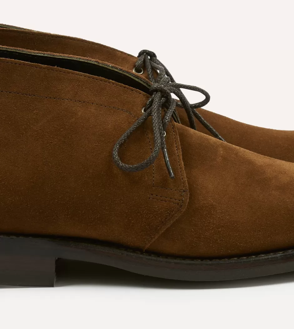 Drake's Suede Murphy Goodyear Welted Chukka Boot Snuff Sale