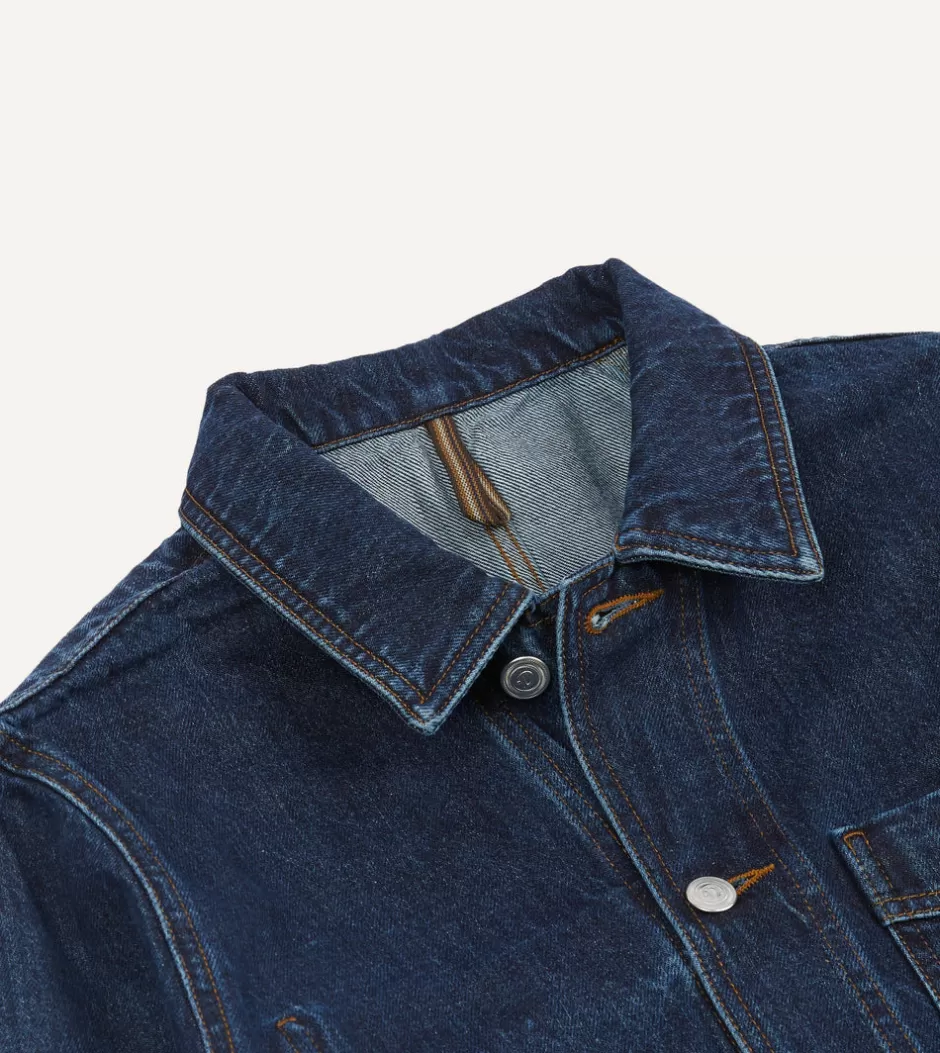 Drake's Denim Work Jacket Stone wash Shop