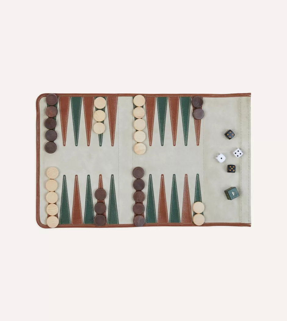 Drake's Suede And Leather Backgammon Set Discount