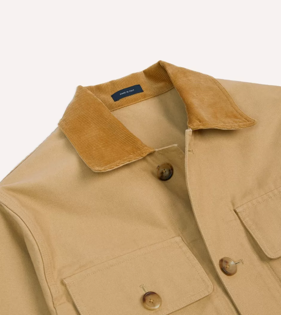 Drake's Tan Cotton Safari Jacket Shop