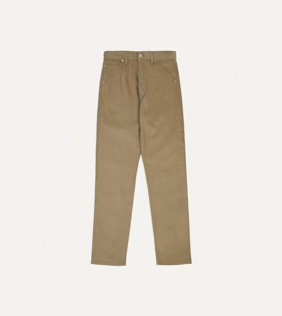 Drake's Japanese Selvedge Needlecord Five-Pocket Trousers Tobacco Store