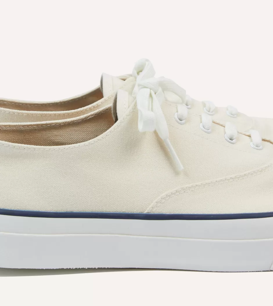 Drake's Wakouwa By Anatomica Cotton Canvas Oxford Trainers Ecru Shop