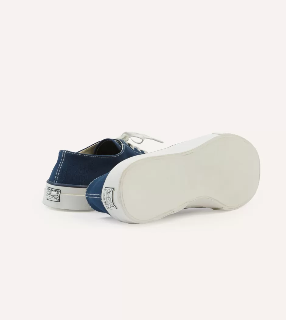 Drake's Wakouwa By Anatomica Cotton Canvas Oxford Trainers Navy Shop