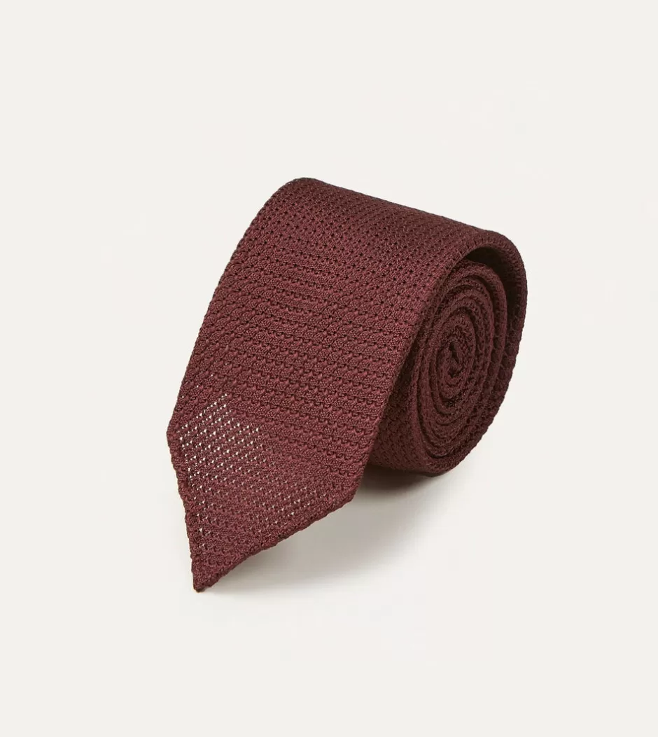 Drake's Wine Hand Rolled Large Knot Grenadine Tie Sale