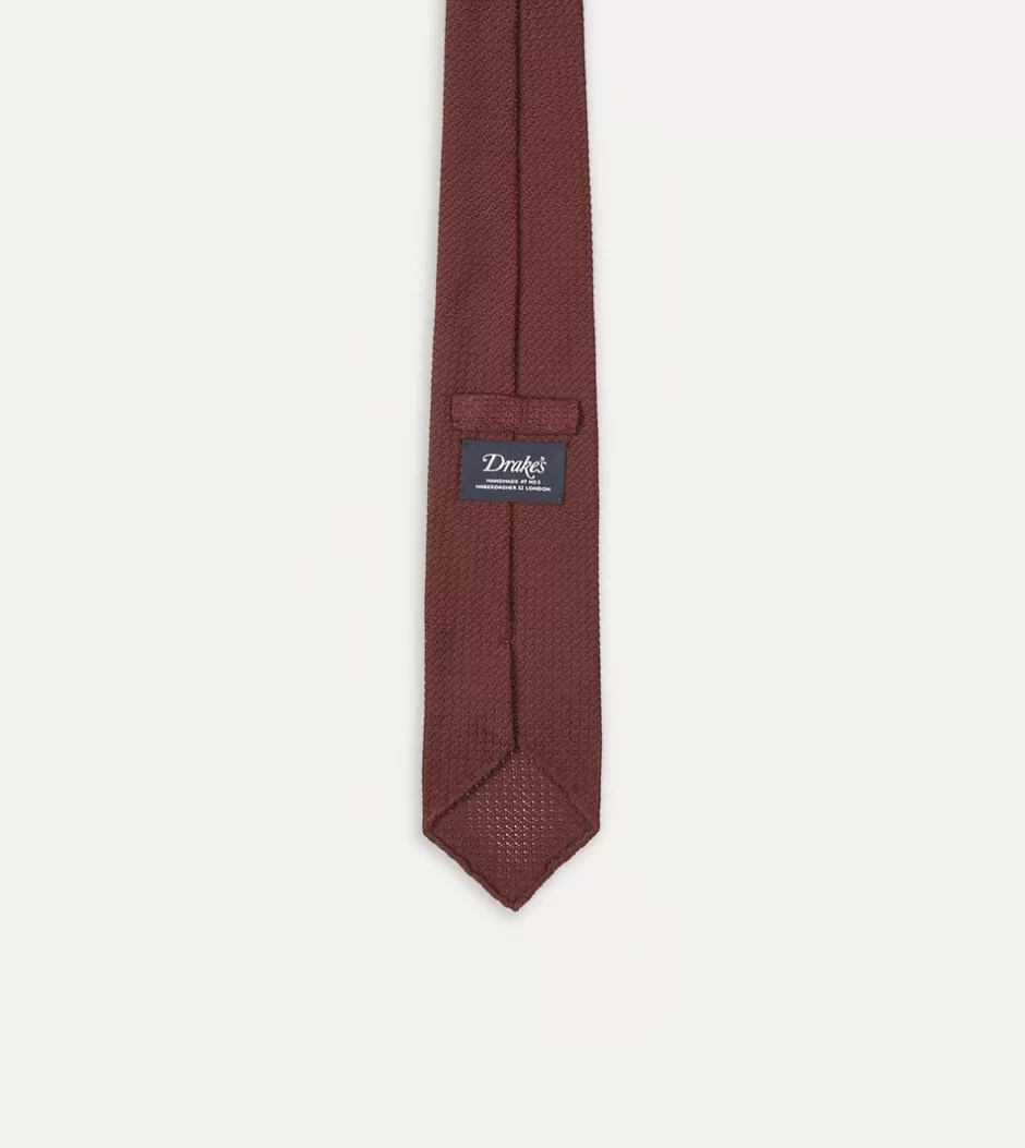 Drake's Wine Hand Rolled Large Knot Grenadine Tie Sale