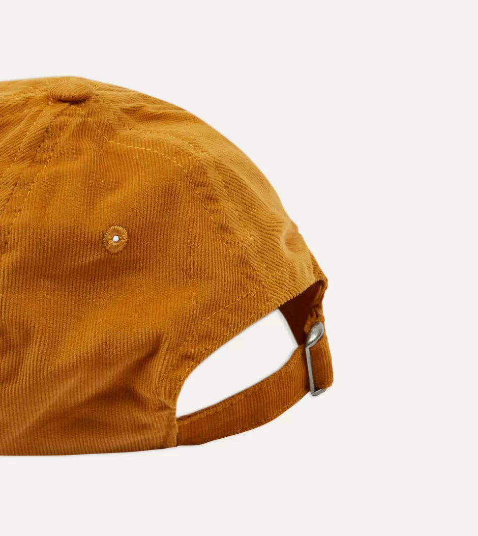 Drake's Yellow Chambray 'D' Appliqué Cotton Twill Baseball Cap Flash Sale