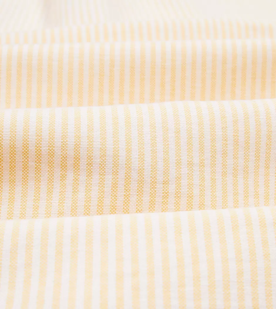 Drake's Ticking Stripe Cotton Oxford Cloth Button-Down Shirt Yellow Discount